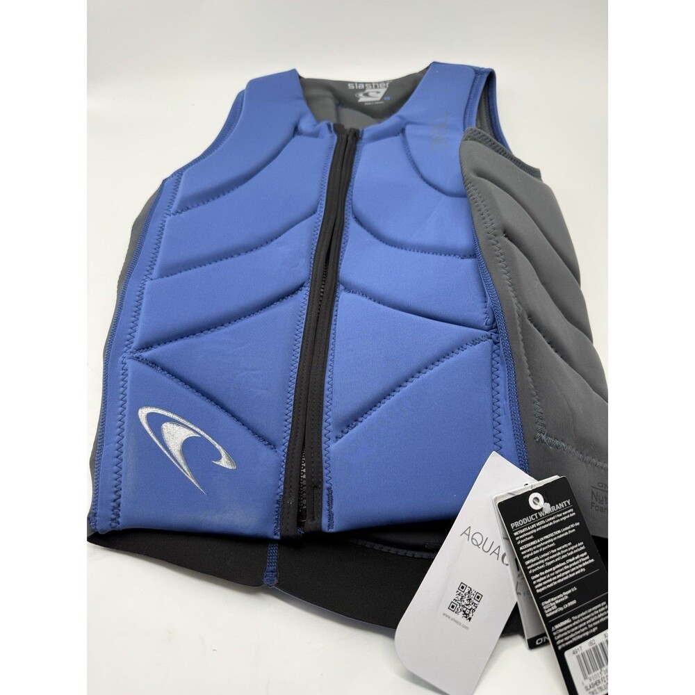 O’Neill Men’s Slasher FZ Comp Neoprene Vest Blue XL Shock Protection Water Sport